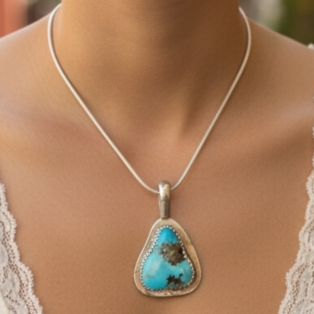 ✨️Signed Navajo Royston Turquoise Sterling Silver Pendant or Charm